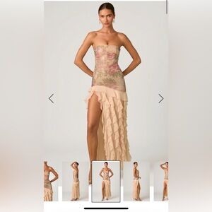 Oh Polly Pink Floral Sequin Dress with Ruffles